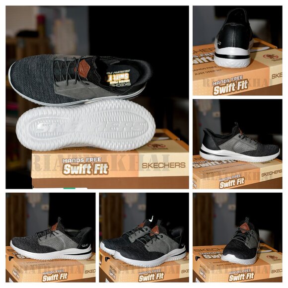 Hands‎ Free Shoe, Black , Skechers Men's Delson Swift Fit - Picture 1 of 7